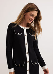 Jenny Pocket Shift Dress - Black/Ivory