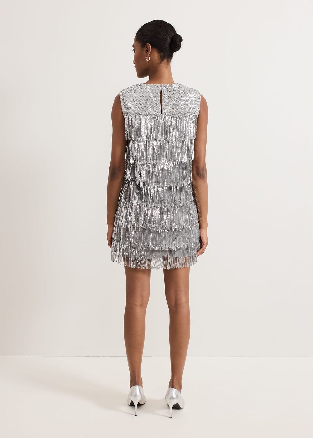 Lula Fringe Sequin Dress - Silver