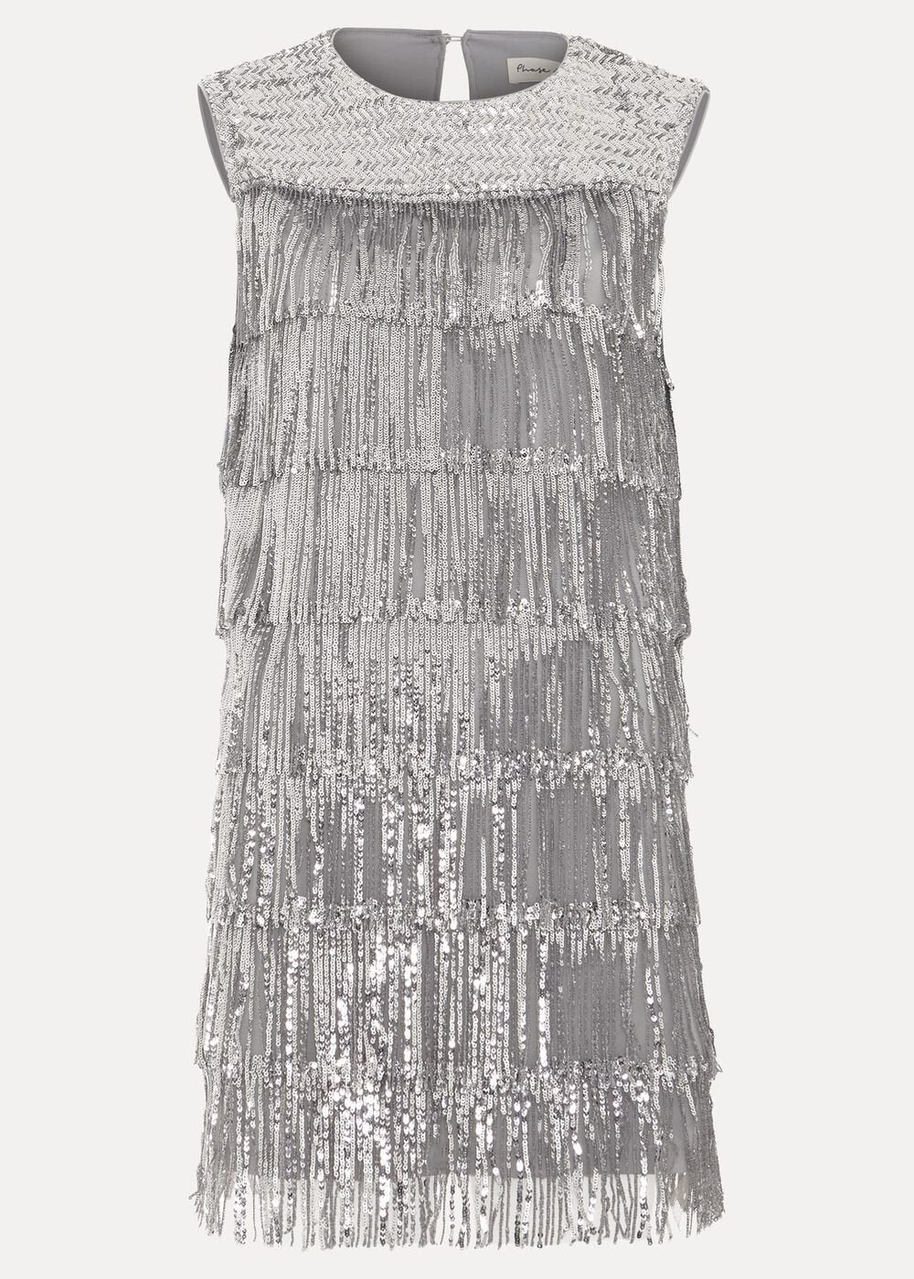 Lula Fringe Sequin Dress - Silver