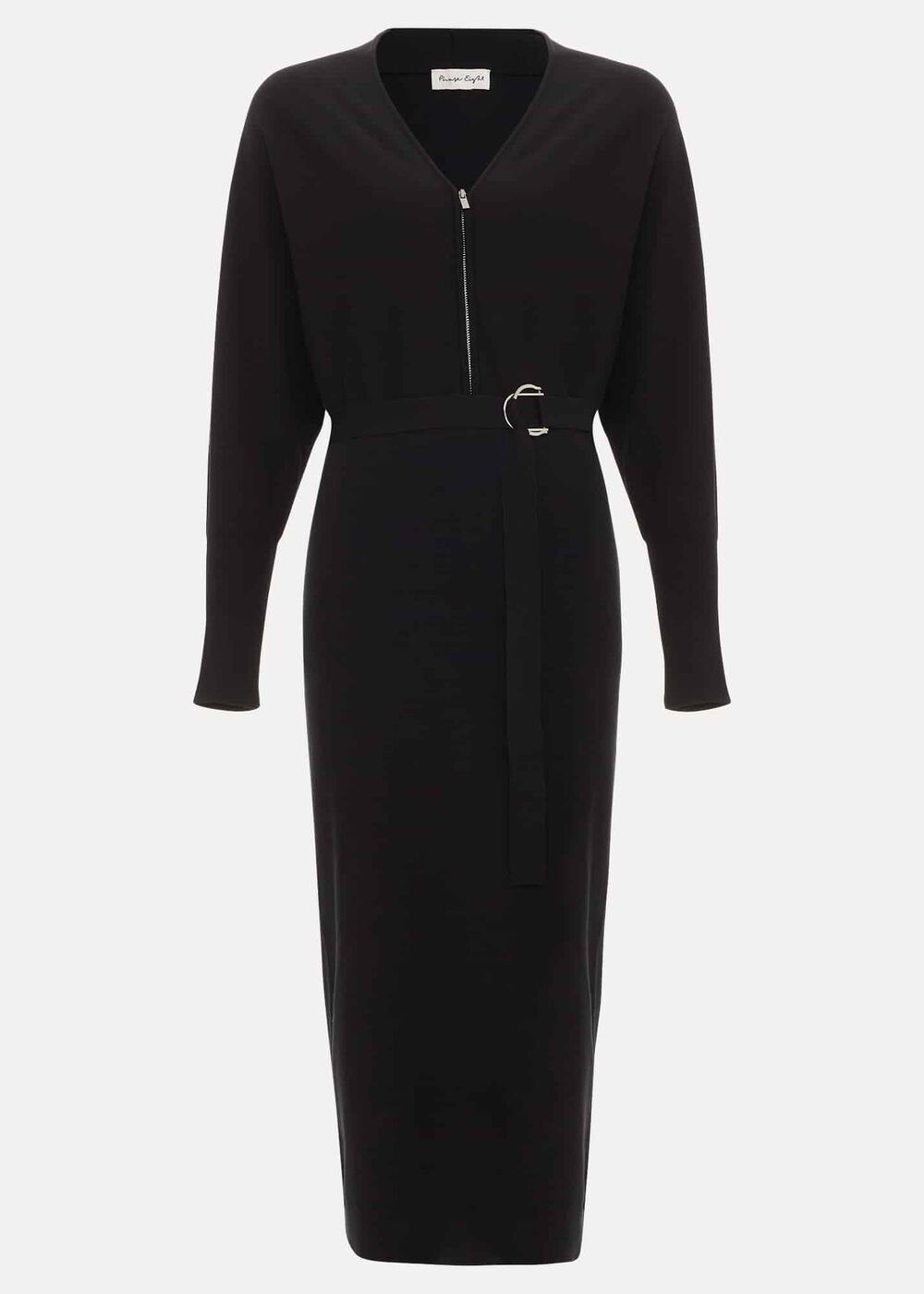 Dixie Batwing Zip Belted Dress - Black