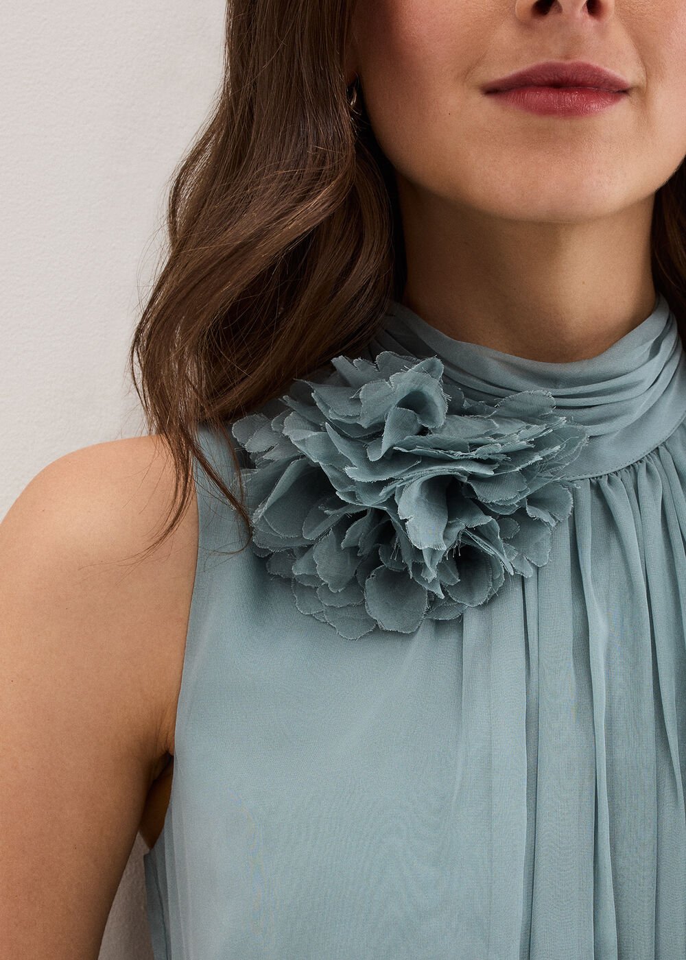 Petite Lucinda Pale Blue Maxi Dress - Eau De Nil