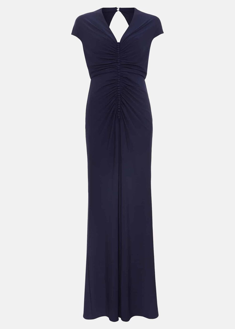 Petite Daisy Navy Ruched Maxi Dress - Navy