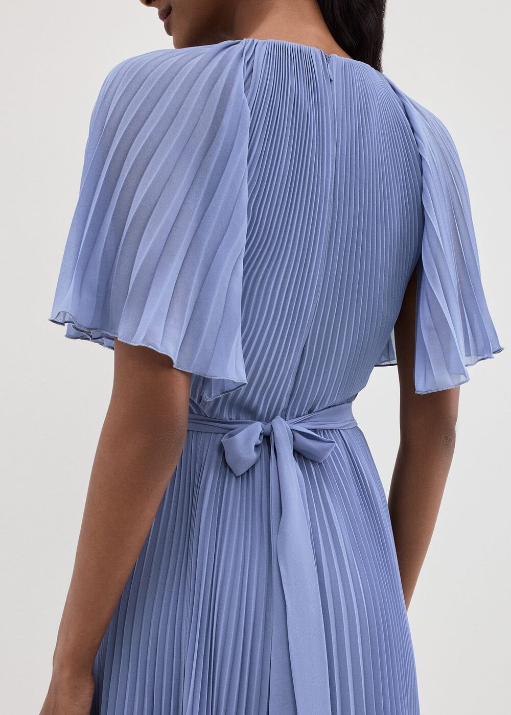 Kathleen Pale Blue Pleat Dress - Pale Blue