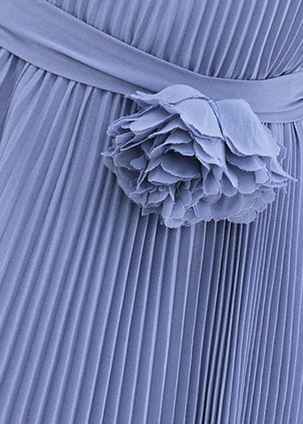 Kathleen Pale Blue Pleat Dress - Pale Blue
