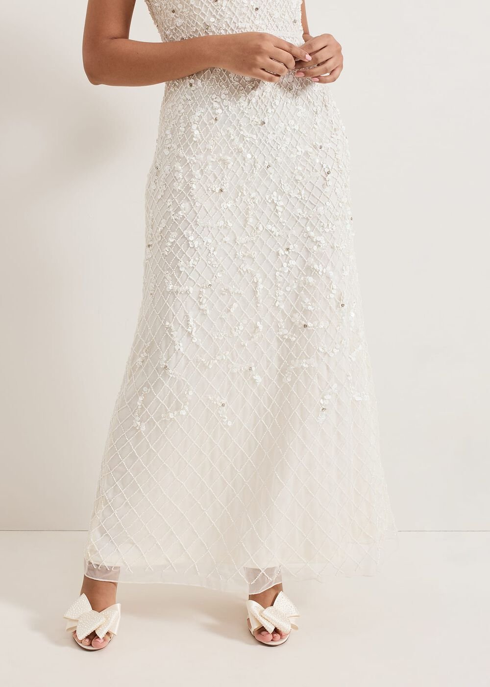 Petite Alexia Embellished Maxi Dress - Ivory