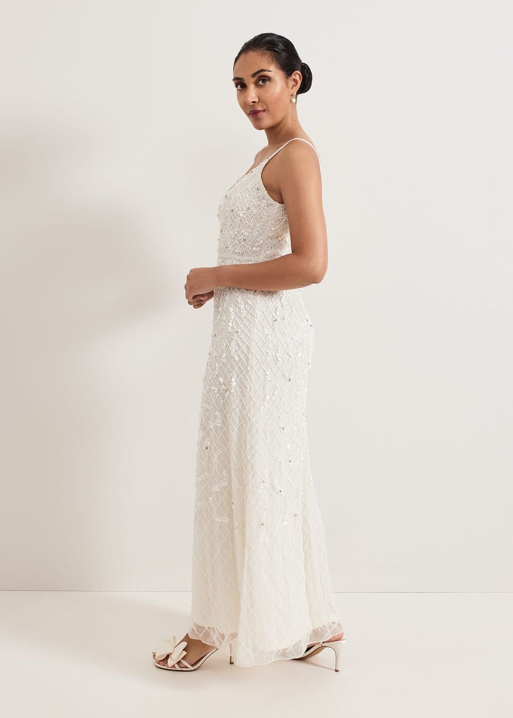 Petite Alexia Embellished Maxi Dress - Ivory