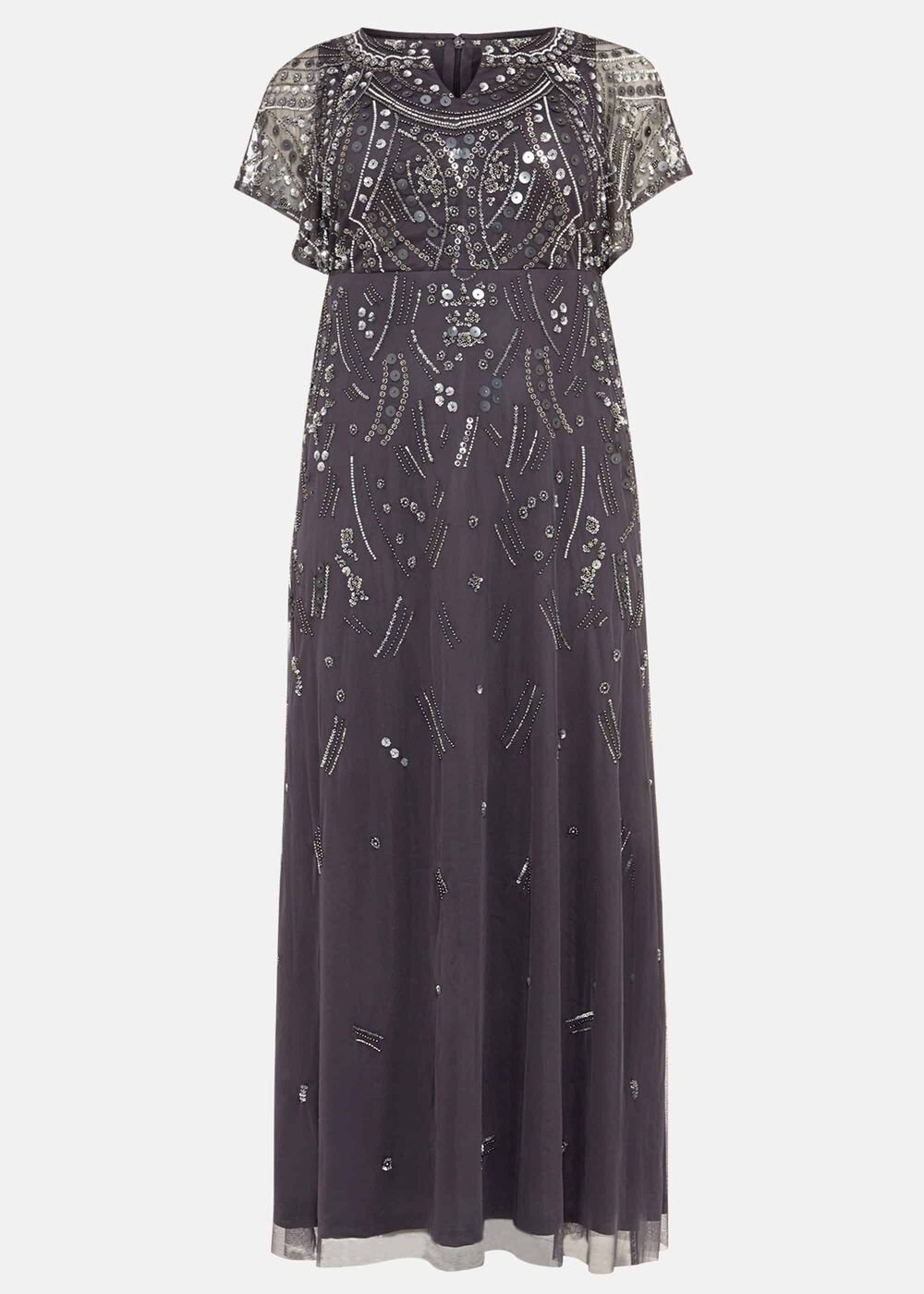 Desiree Beaded Maxi Dress - Grey