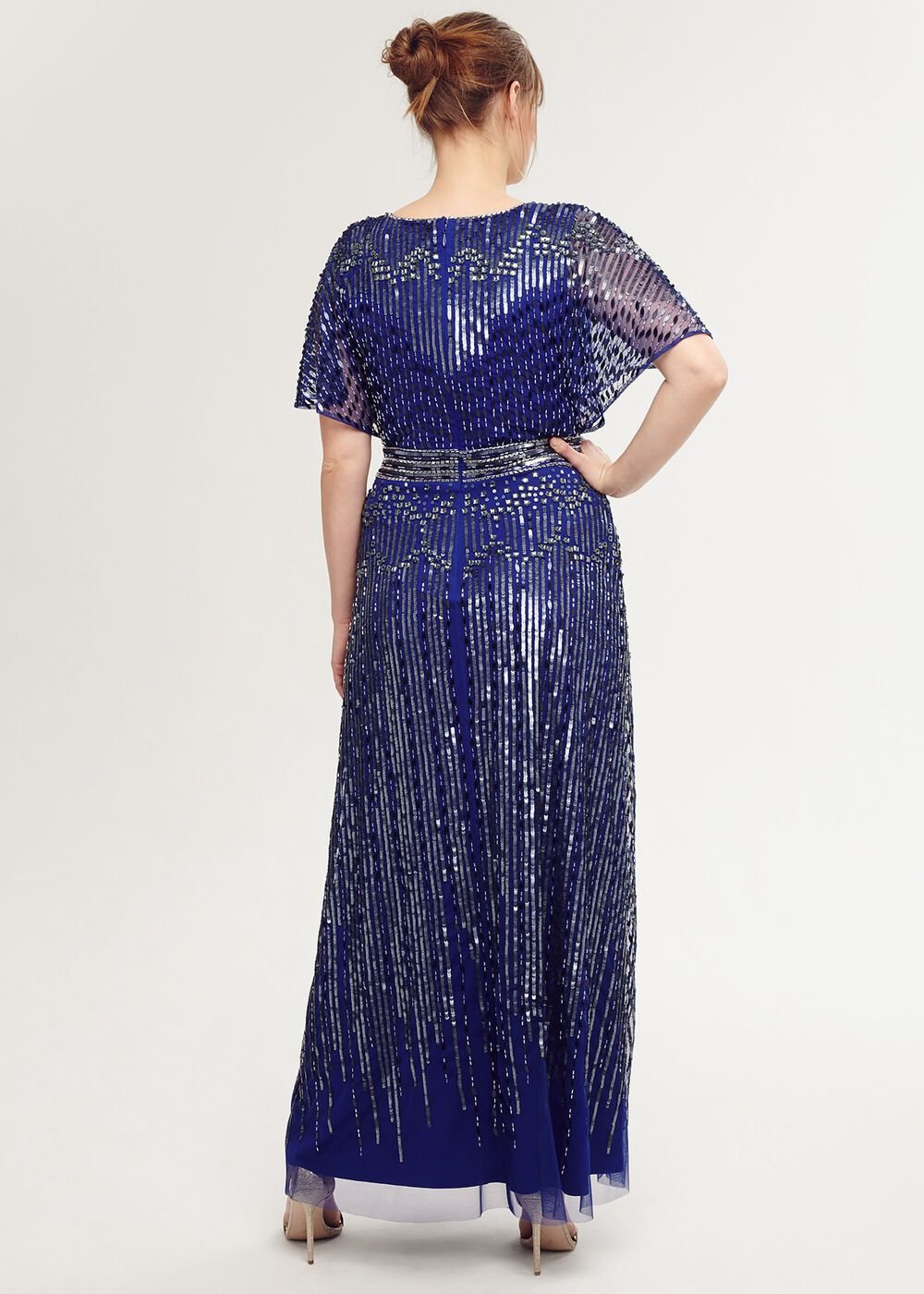 Athena Beaded Maxi Dress - Cobalt
