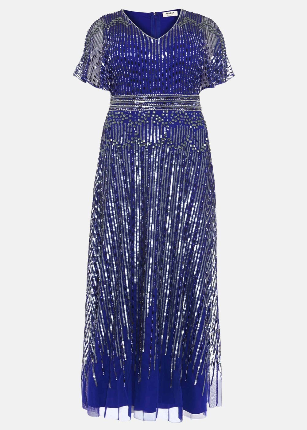 Athena Beaded Maxi Dress - Cobalt