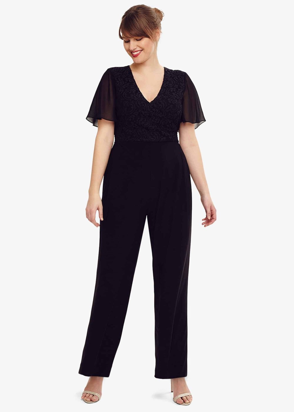 Salma Lace Wrap Jumpsuit - Black