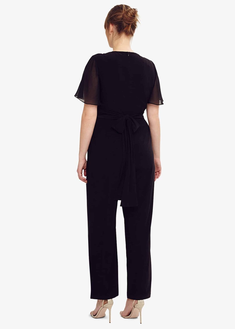 Salma Lace Wrap Jumpsuit - Black