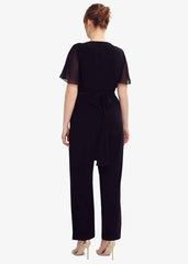 Salma Lace Wrap Jumpsuit - Black