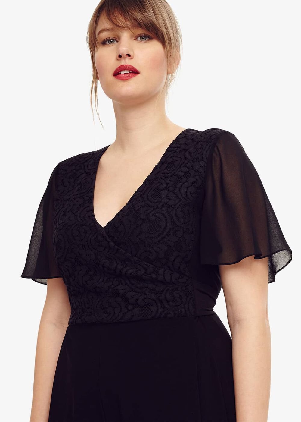 Salma Lace Wrap Jumpsuit - Black