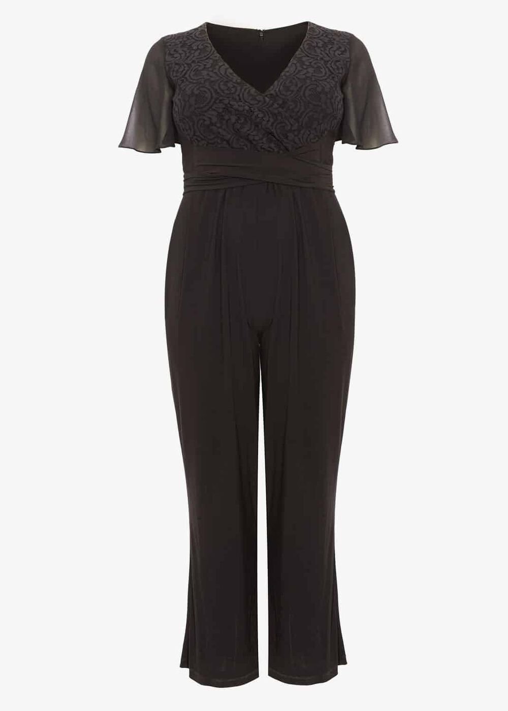 Salma Lace Wrap Jumpsuit - Black