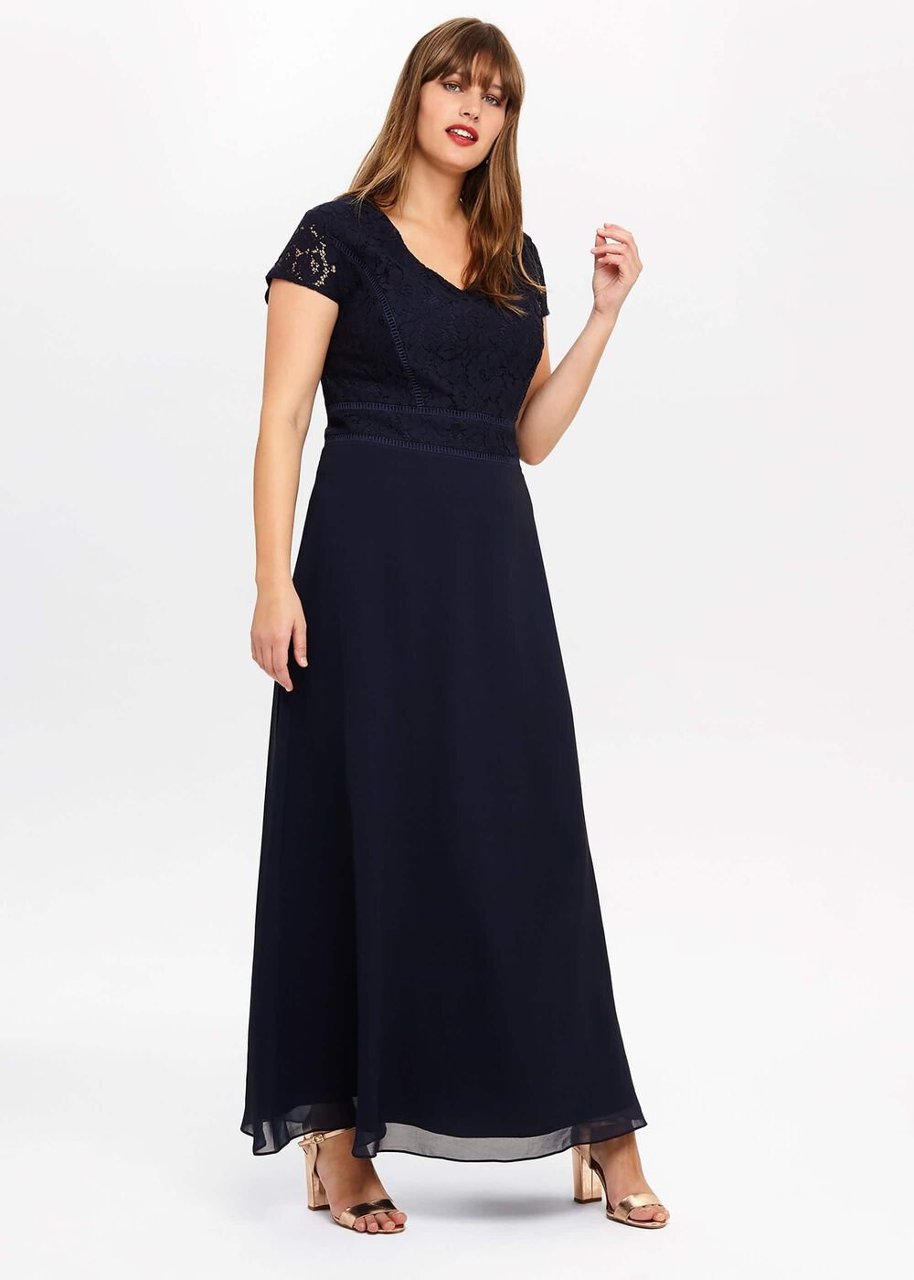 Gemma Lace Maxi Dress - Navy