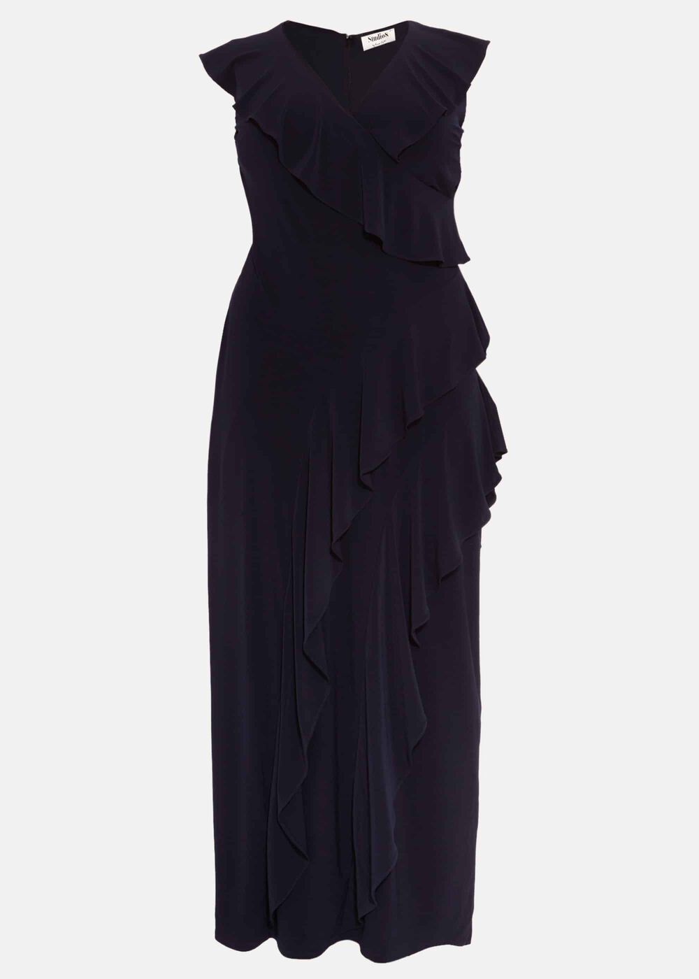 Lida Ruffle Maxi Dress - Navy