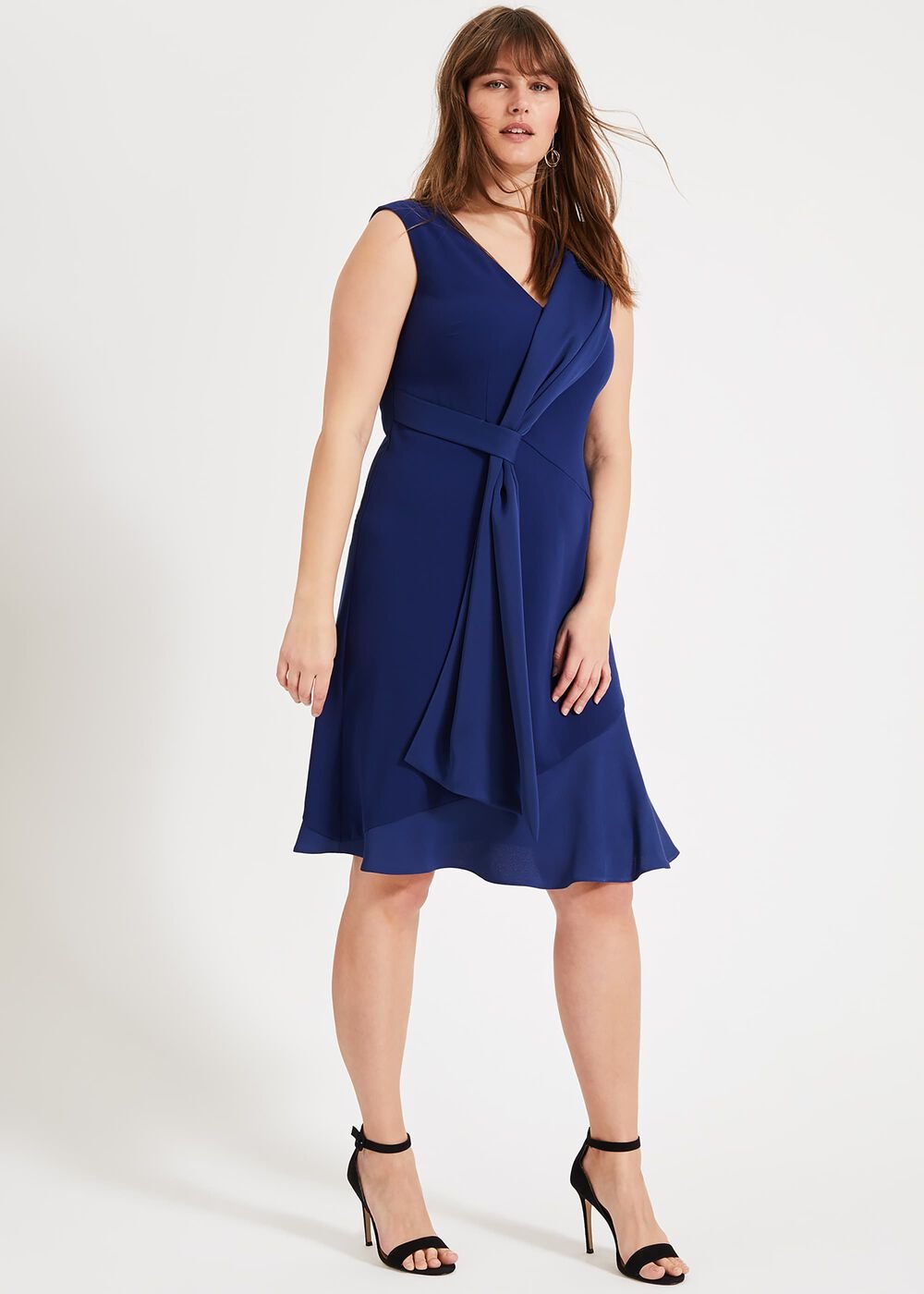 Paige Drape Dress - Blue