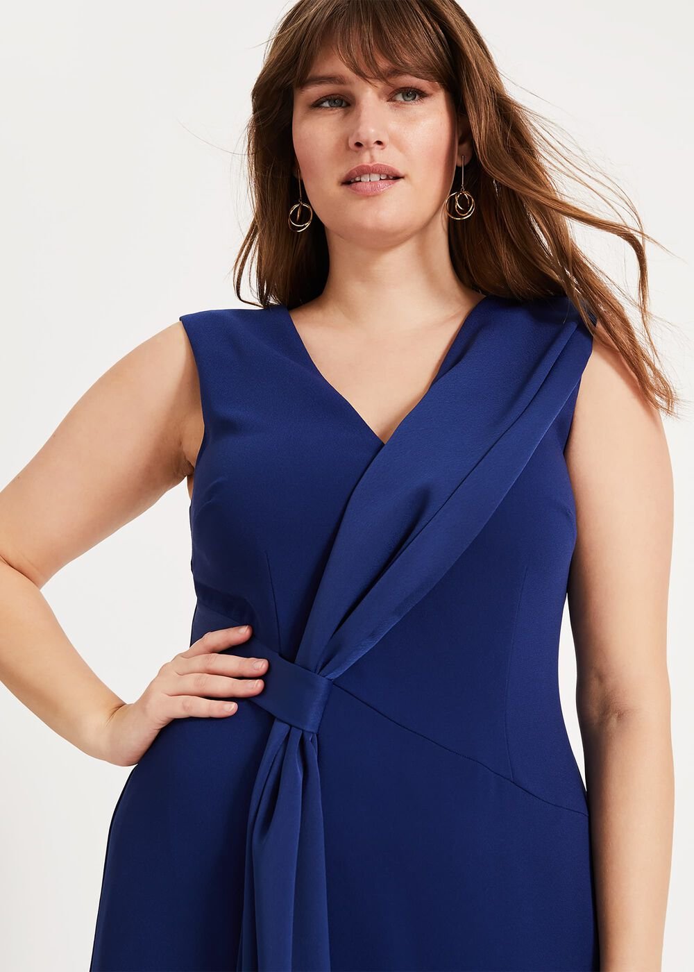 Paige Drape Dress - Blue
