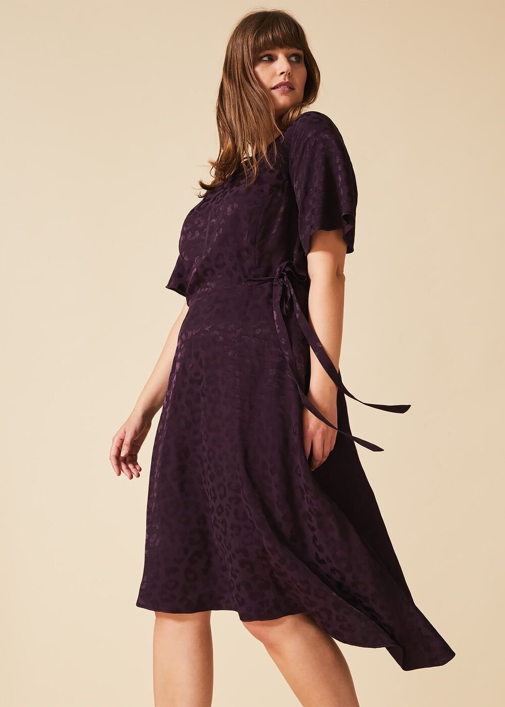 Zahara Jacquard Dress - Blackcurrant