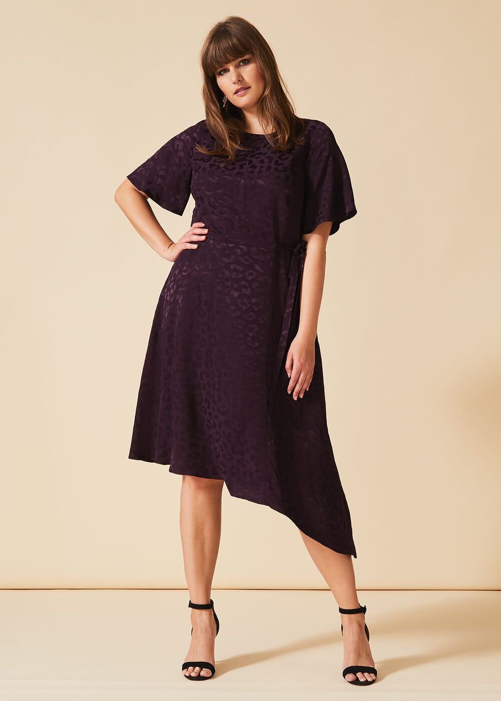Zahara Jacquard Dress - Blackcurrant