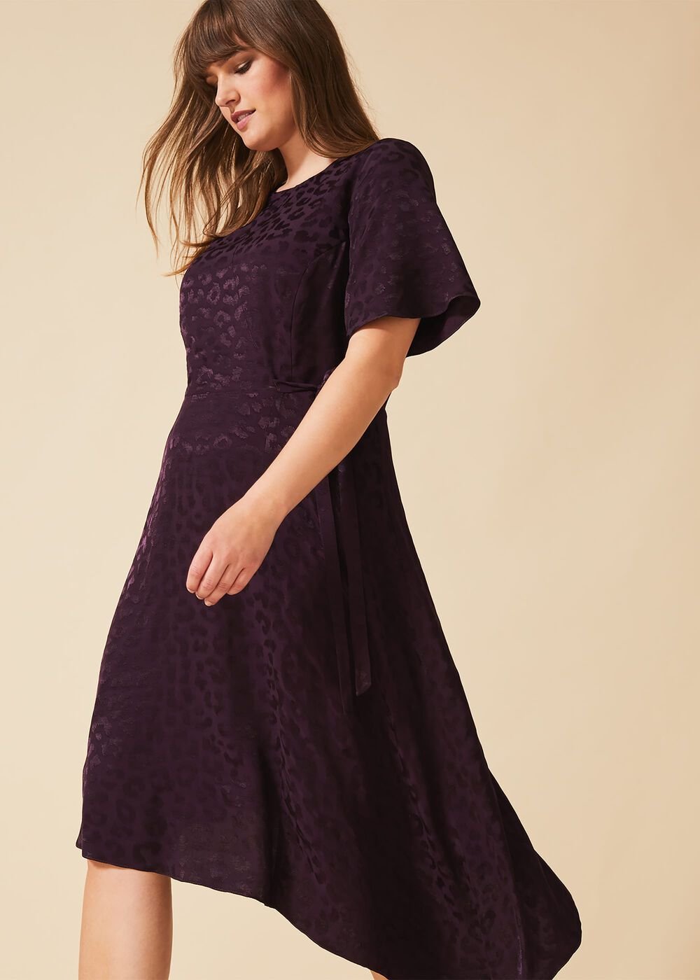 Zahara Jacquard Dress - Blackcurrant