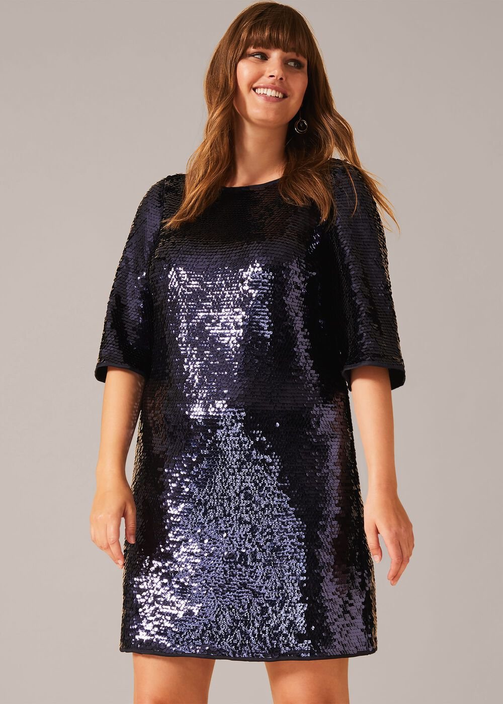 Martha Sequin Tunic Dress - Blue