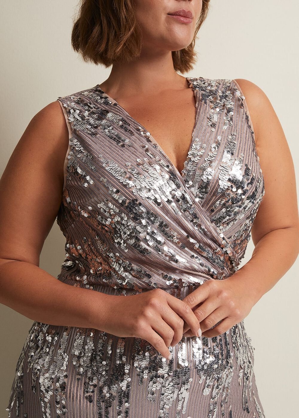 Daphne Sequin Maxi Dress - Silver