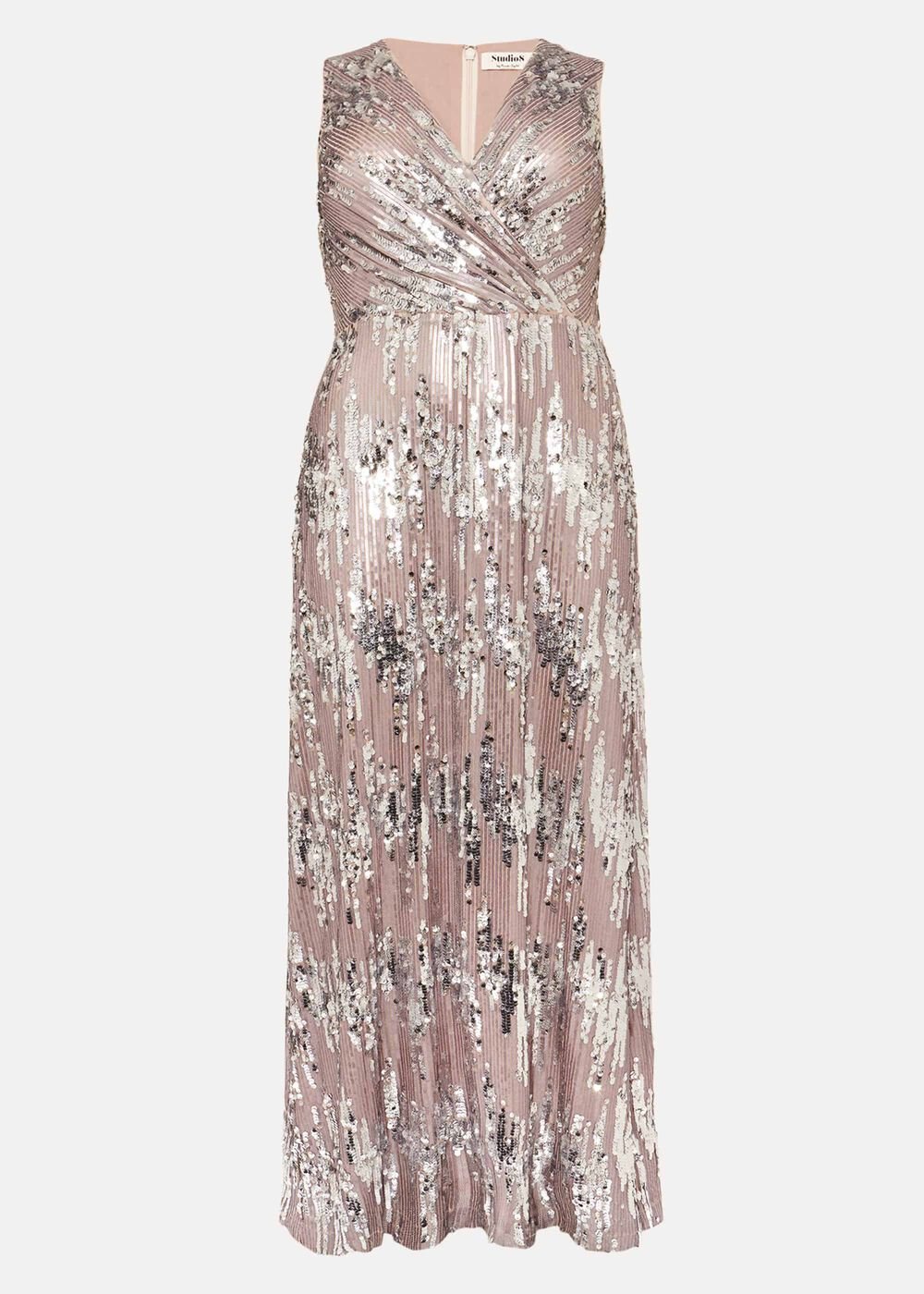 Daphne Sequin Maxi Dress - Silver