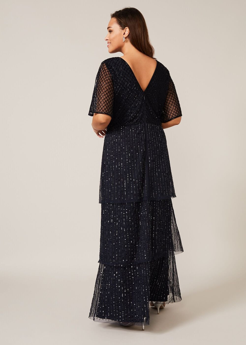 Sascha Beaded Maxi Dress - Navy