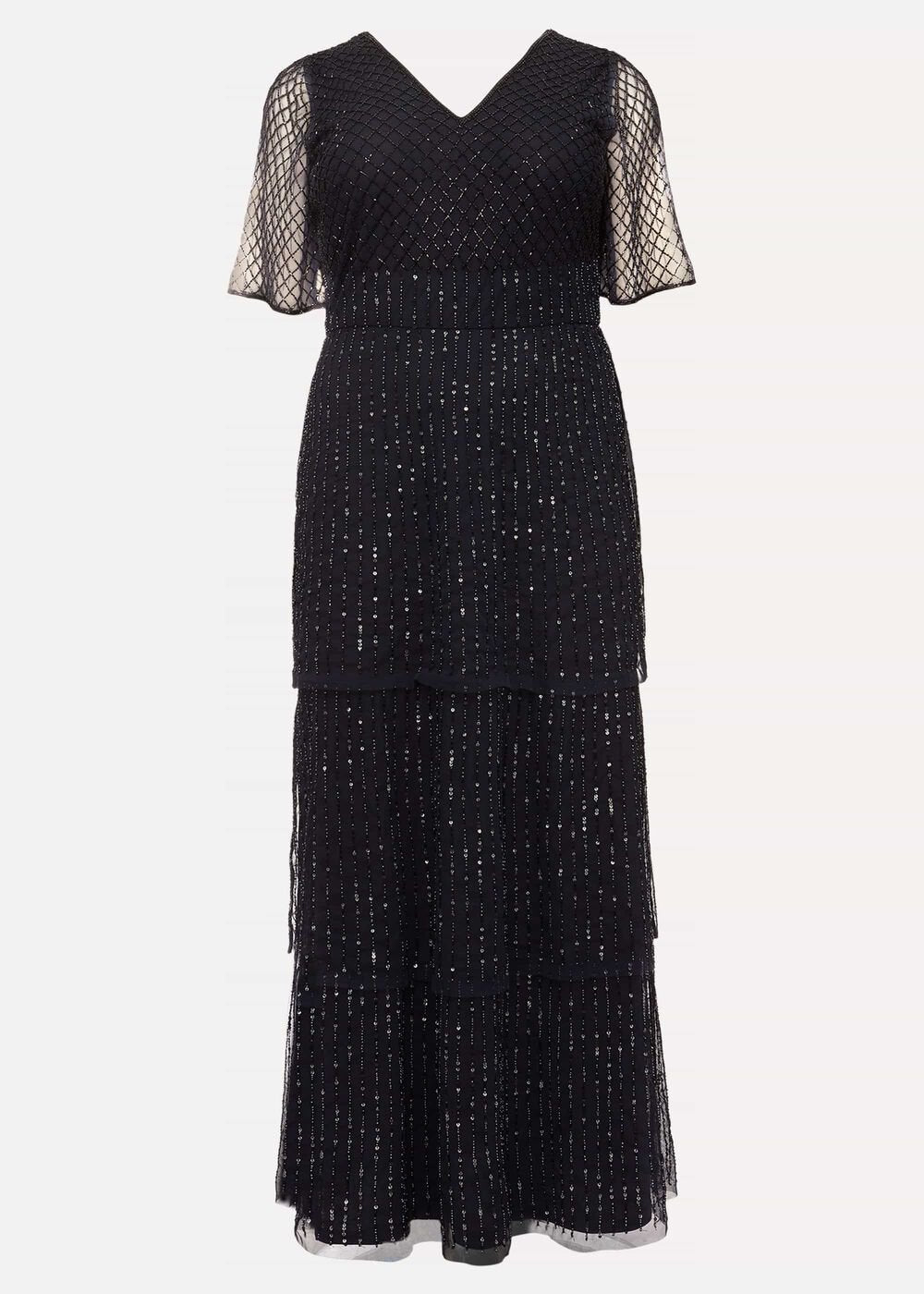 Sascha Beaded Maxi Dress - Navy