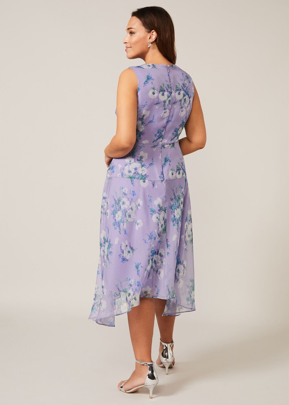 Anya Floral Frill Dress - Lilac