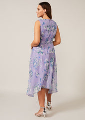 Anya Floral Frill Dress - Lilac