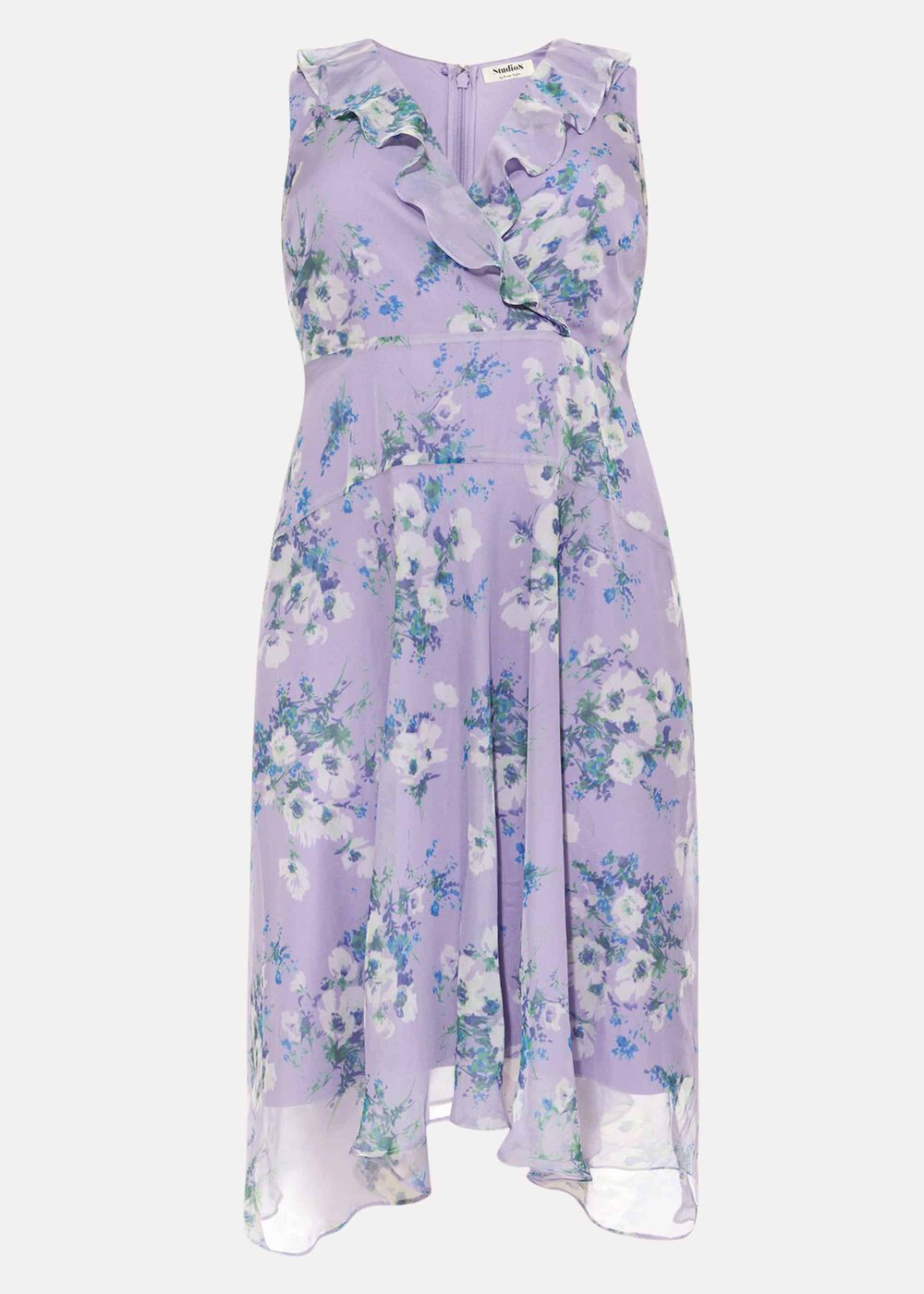 Anya Floral Frill Dress - Lilac