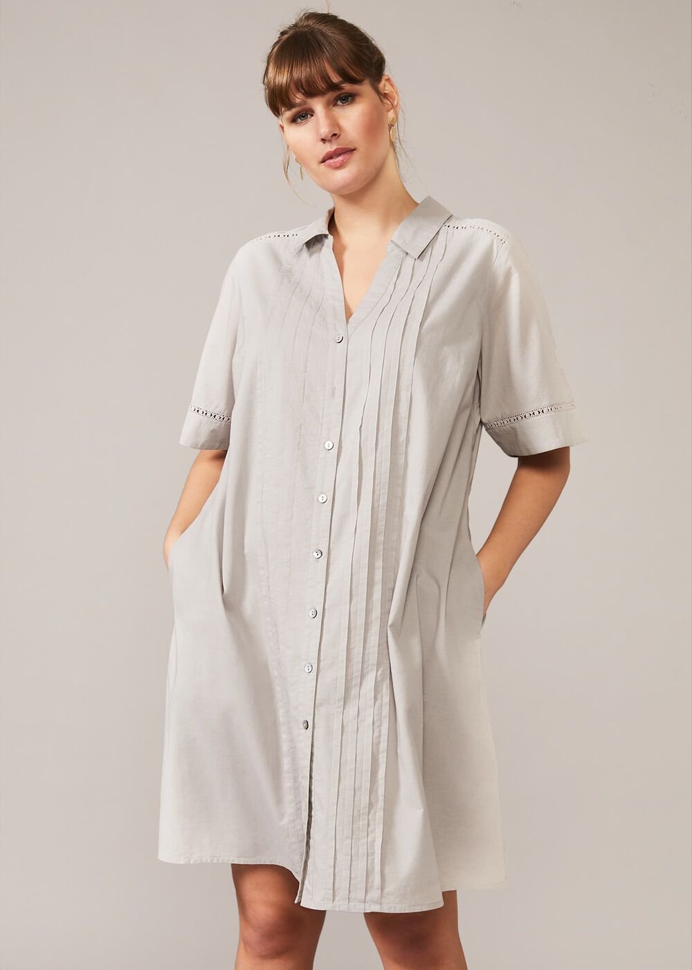 Mikayla Shirt Dress - Grey