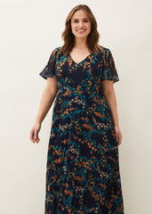 Annie Floral Maxi Dress - Navy/Multi