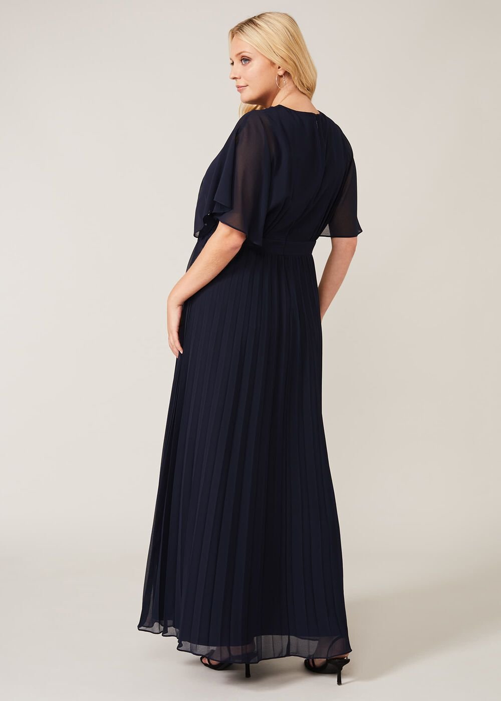 Tilly Pleated Maxi Dress - Navy