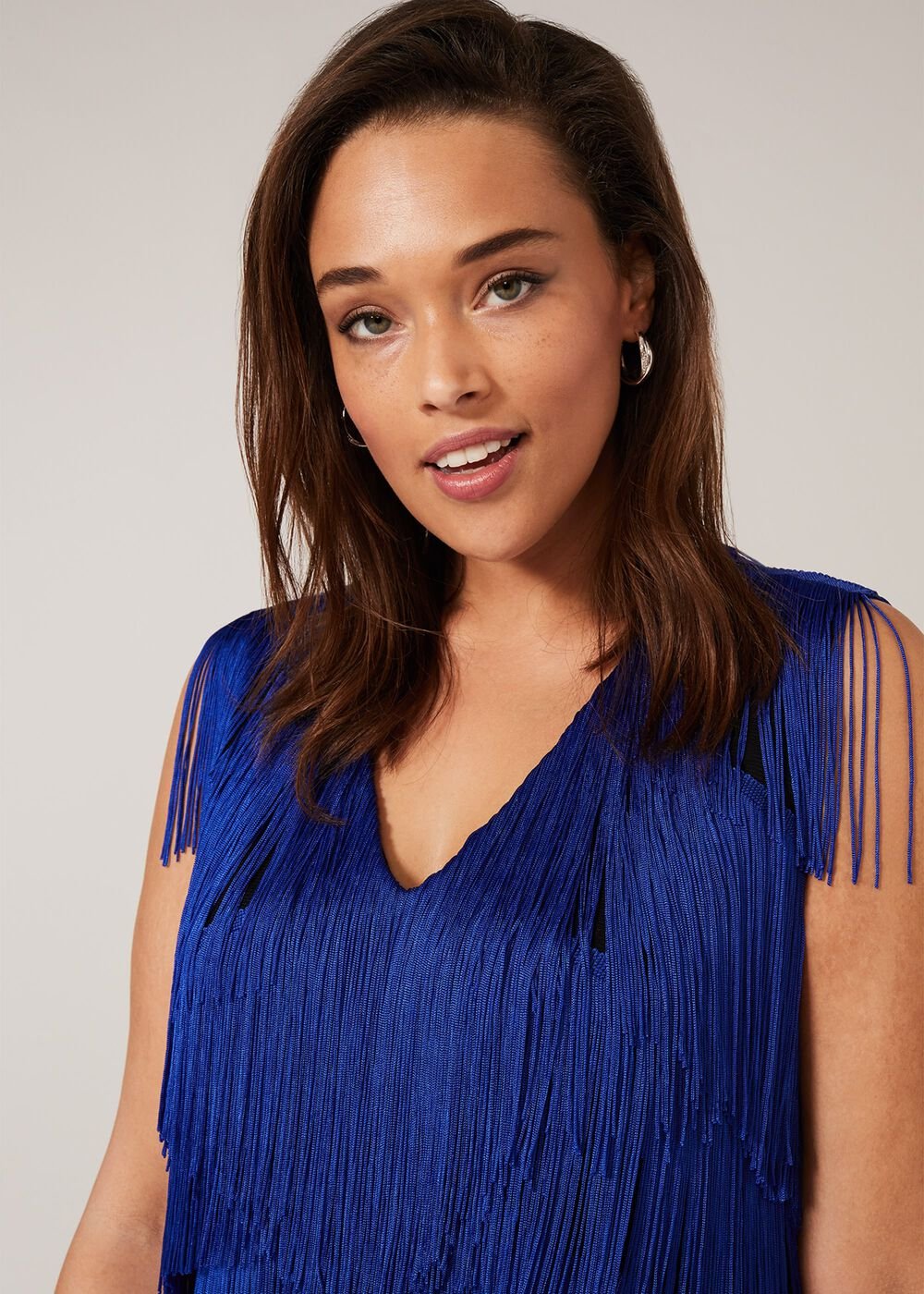 Tessa Fringe Maxi Dress - Cobalt