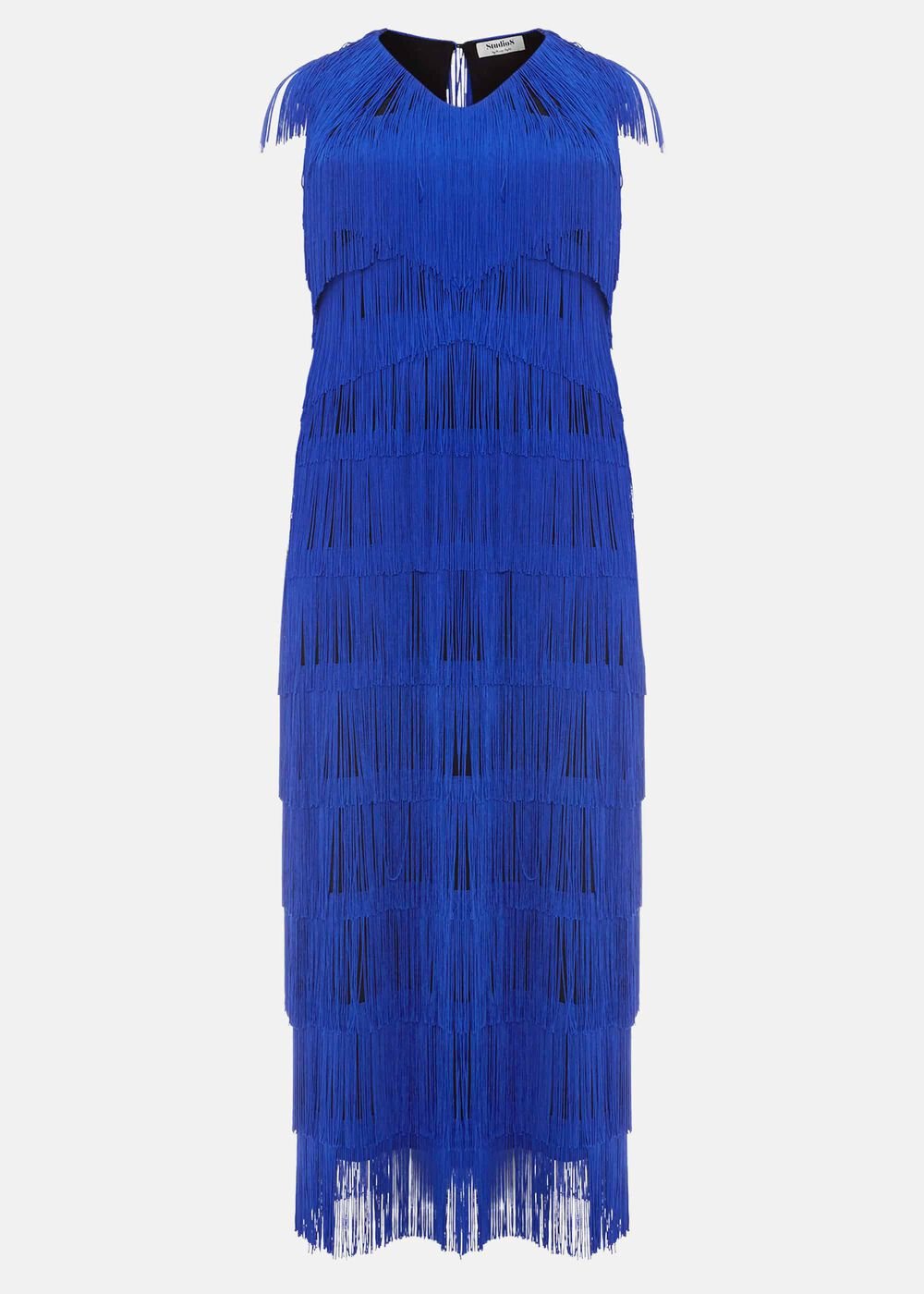 Tessa Fringe Maxi Dress - Cobalt