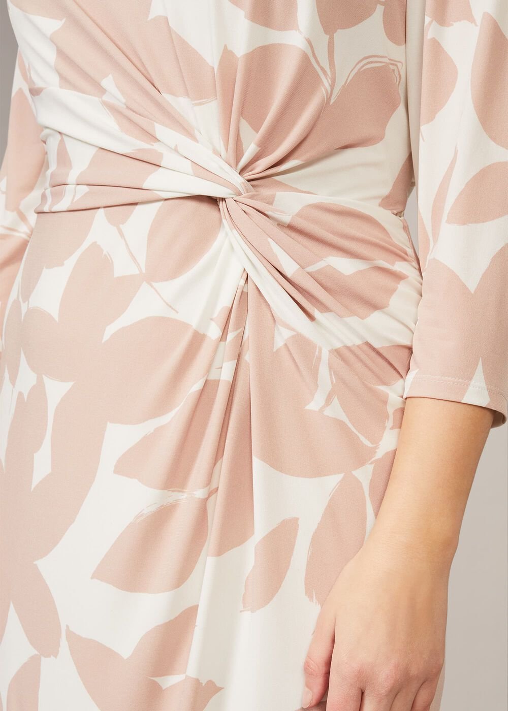 Lana Leaf Print Dress - Ivory/Natural