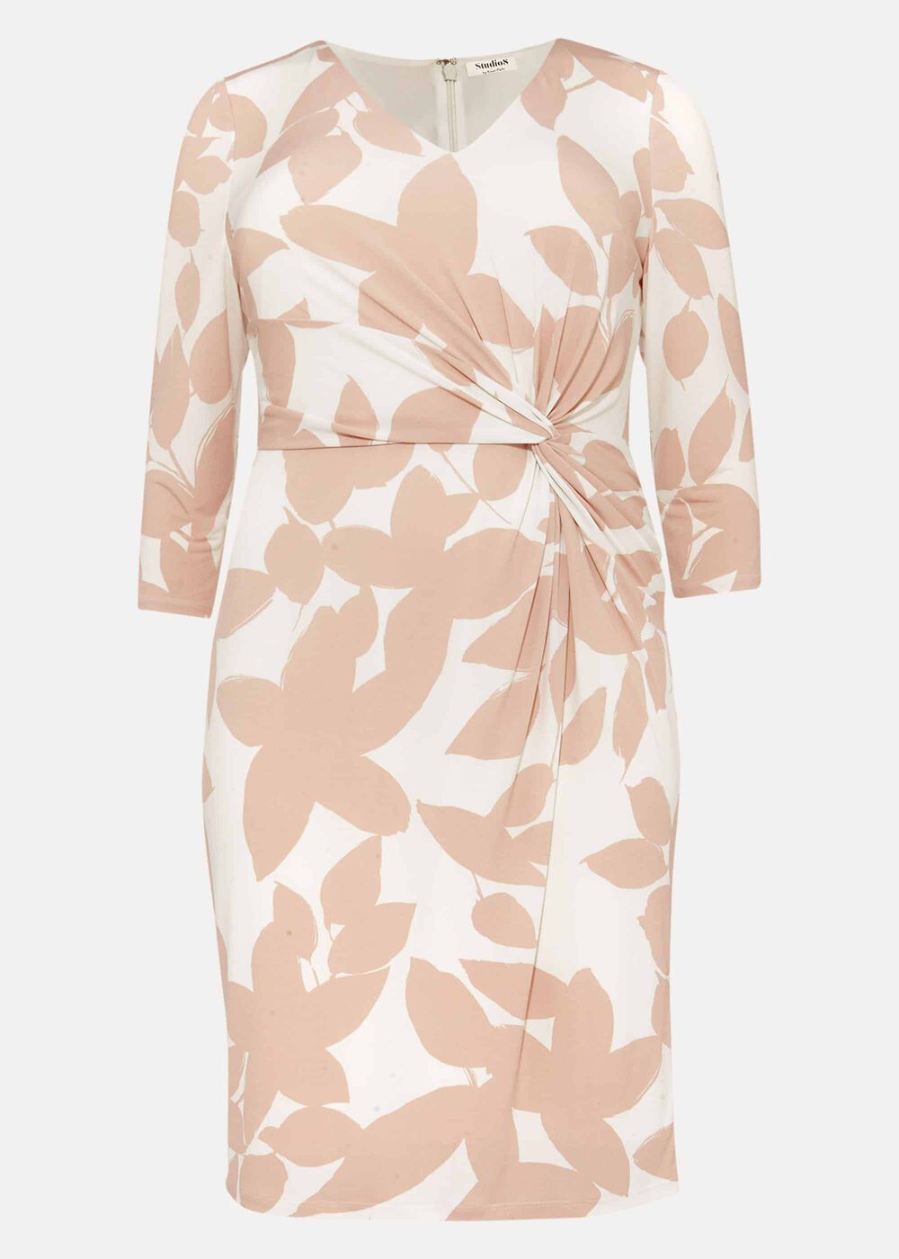 Lana Leaf Print Dress - Ivory/Natural
