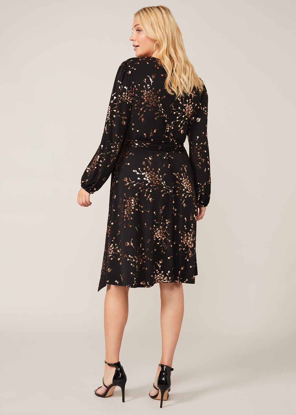 Giselle Foil Dress - Black/Gold