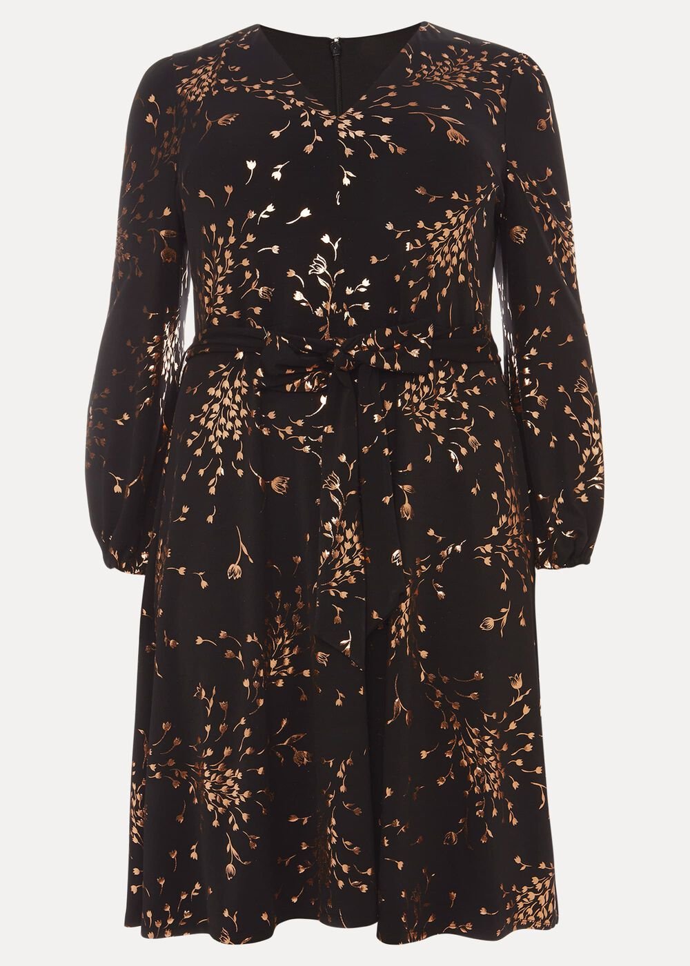 Giselle Foil Dress - Black/Gold