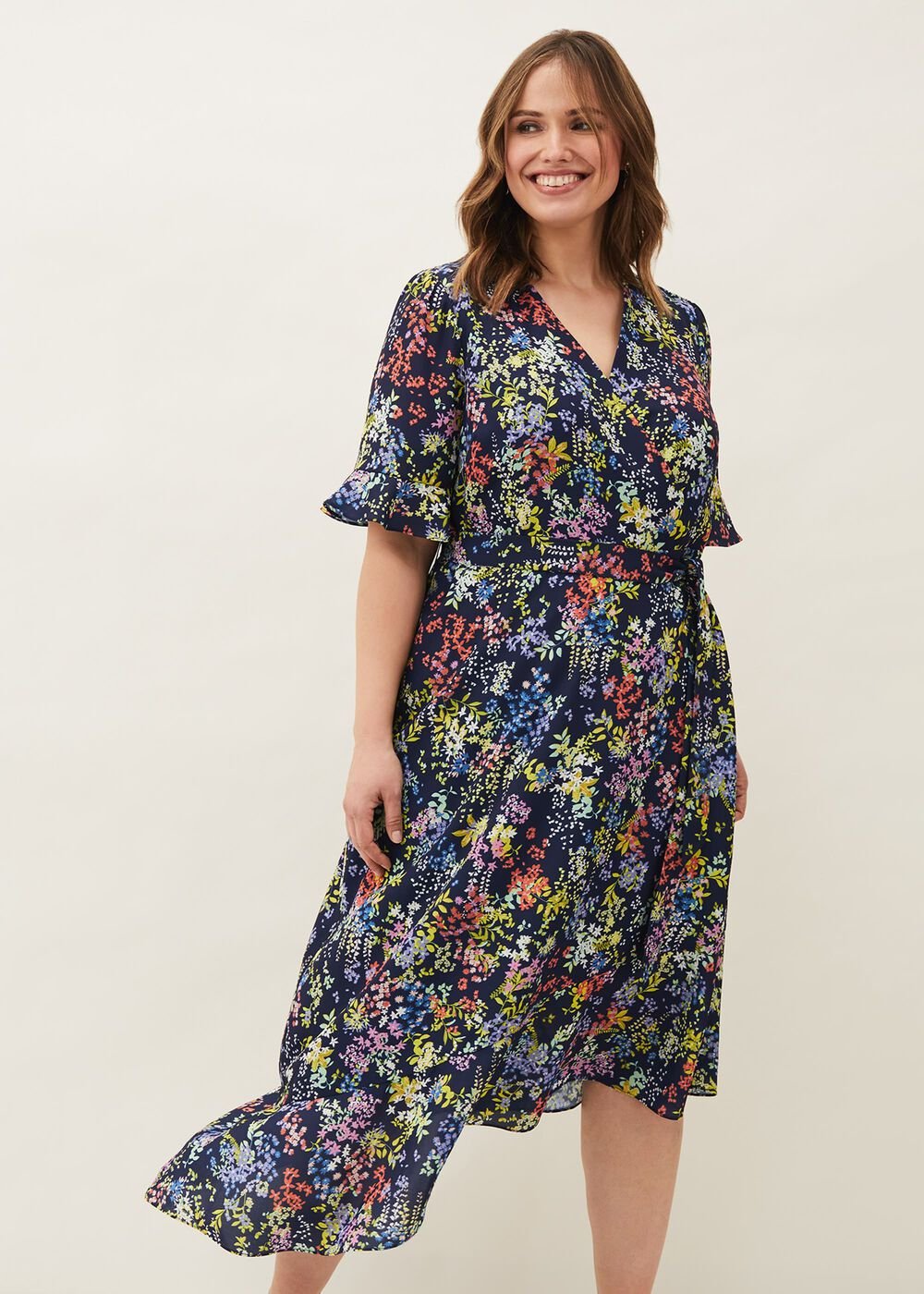 Isabella Floral Dress - Navy Multi
