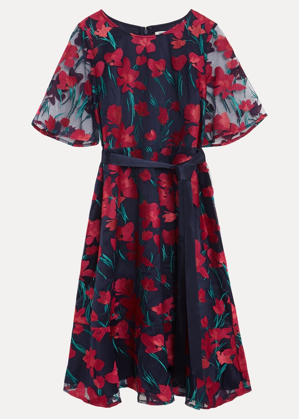 Lottie Embroidered Dress - Navy Multi