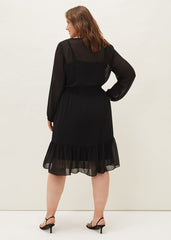 Jamie Peplum Dress - Black