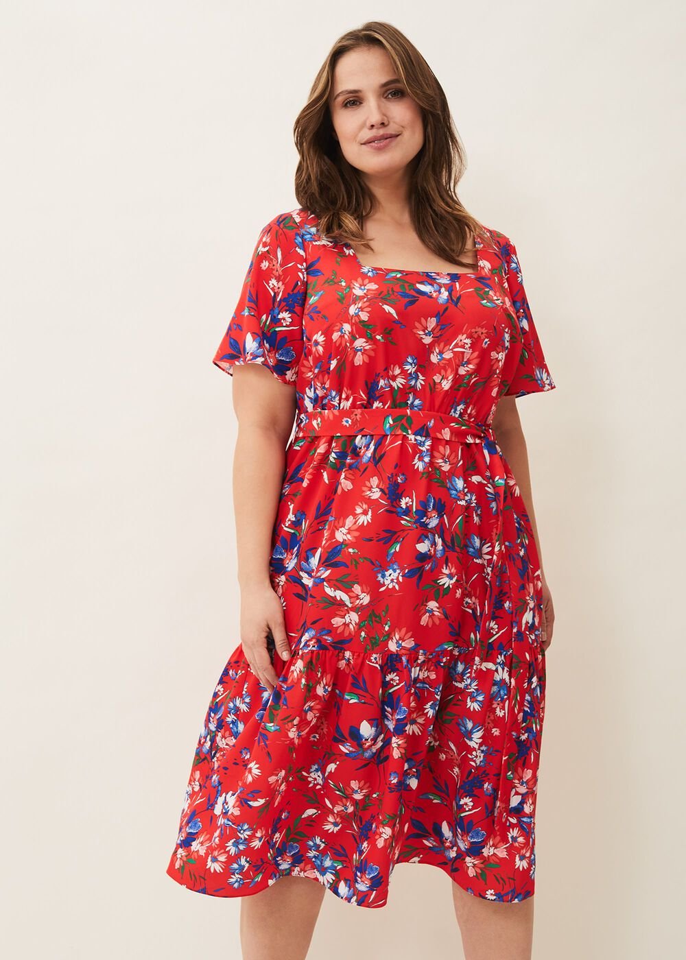 Mila Floral Dress - Red Multi