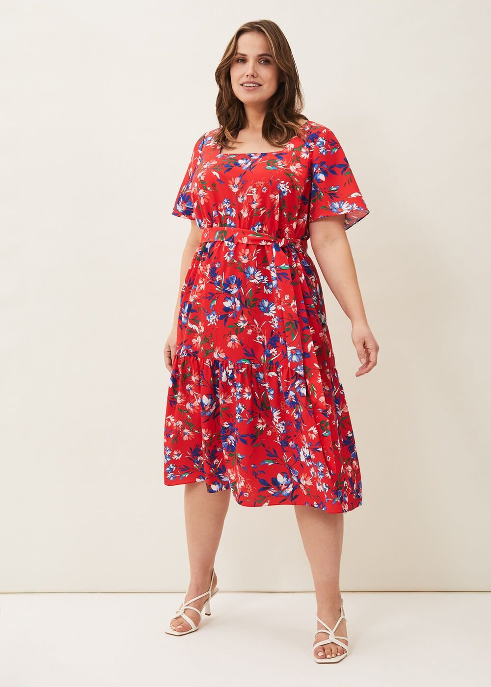 Mila Floral Dress - Red Multi