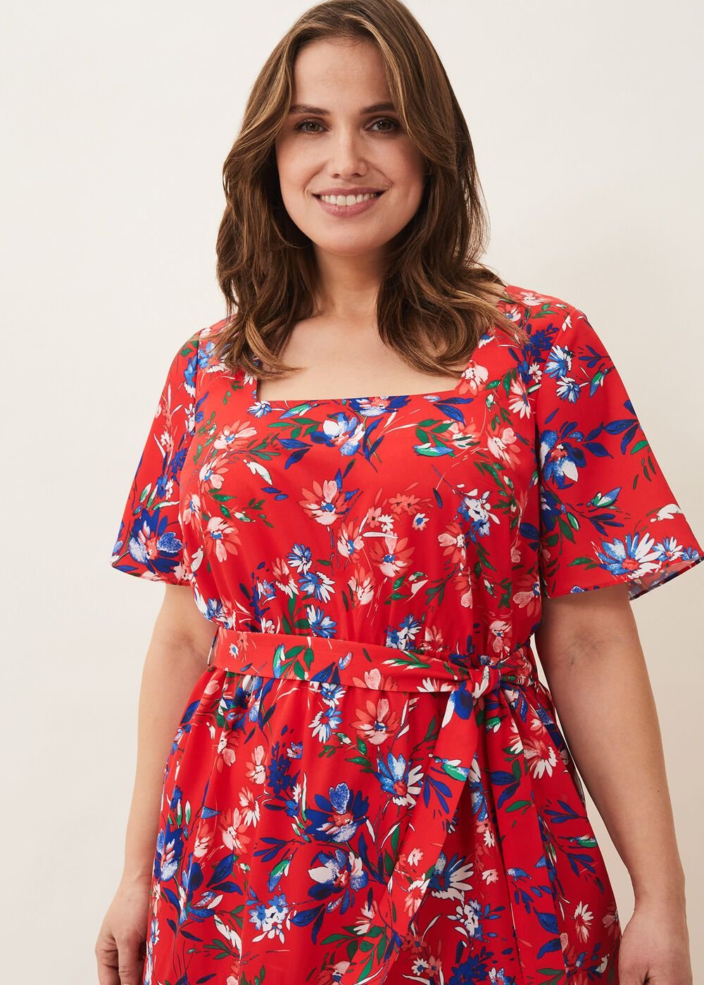 Mila Floral Dress - Red Multi