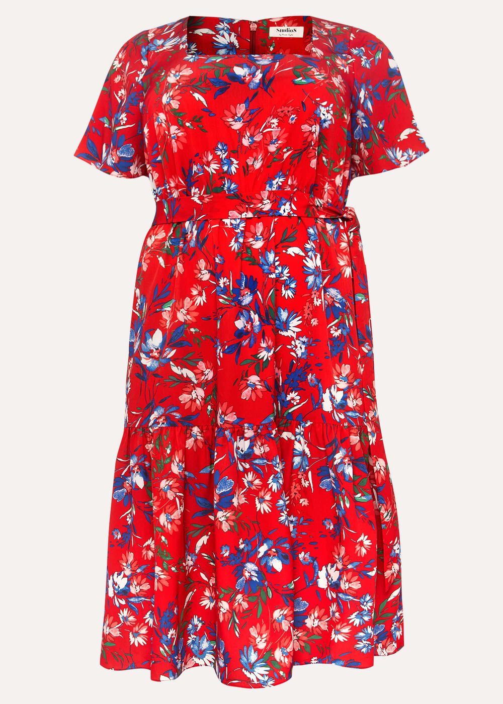 Mila Floral Dress - Red Multi