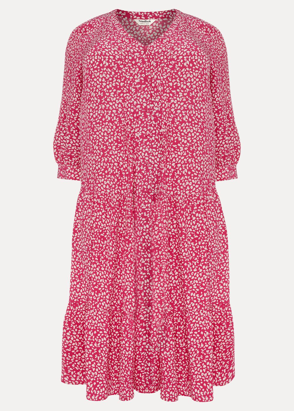 Sadie Printed Swing Dress - Hot Pink